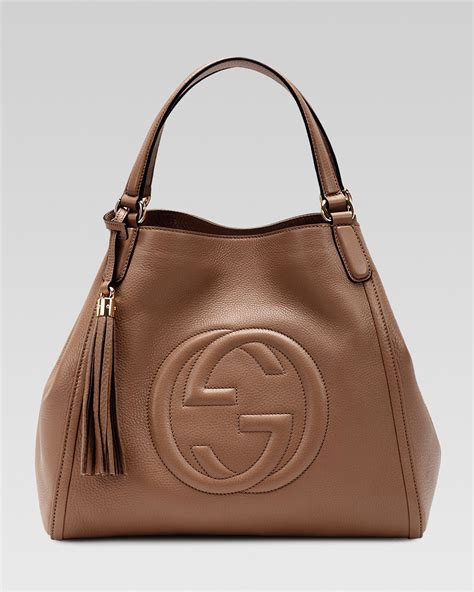 gucci soho convertible small brown leather shoulder bag|Gucci soho tote bag medium.